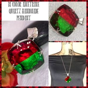 Watermelon Ametrine Quartz Huge Handmade Pendant